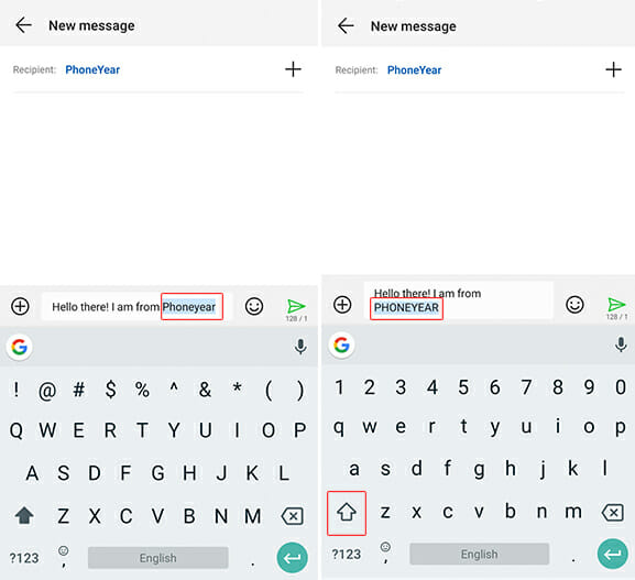 Google Keyboard capitalize words