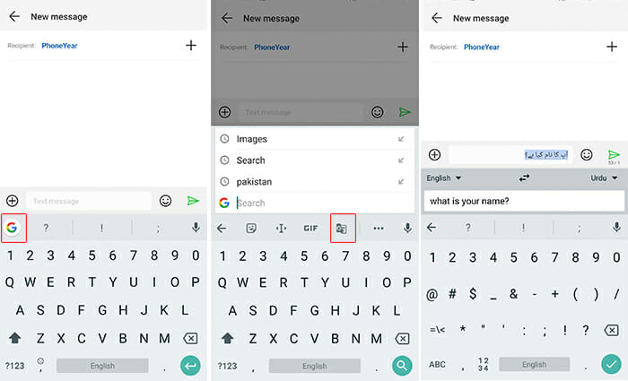 Google Keyboard translate