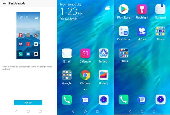 Honor 8S simple mode