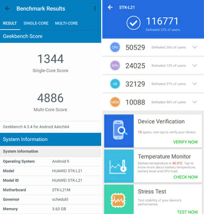 Huawei Y9 Prime 2019 benchmarks