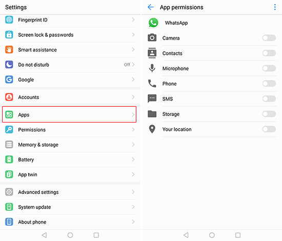 WhatsAPP App Permission