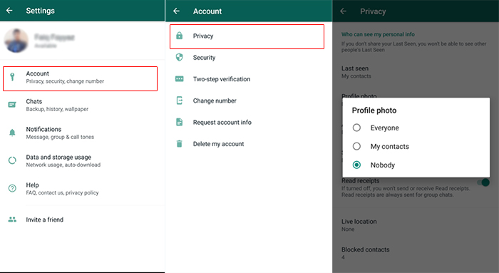 WhatsApp Profile Photo Privacy