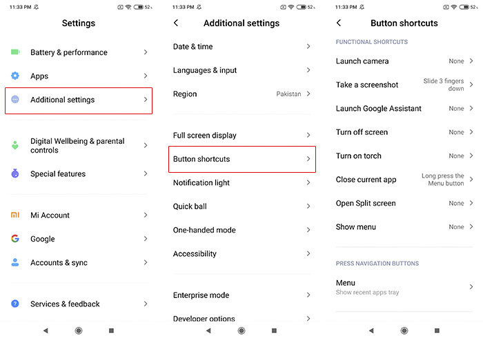 Button Shortcuts